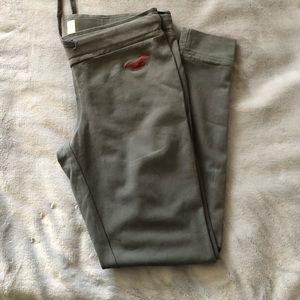 Grey Cuffed Cotton Leggings by Hollister